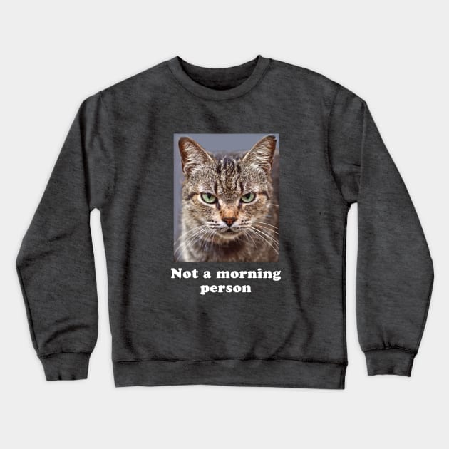 Not a Morning Person Grumpy Kitty for Men & Women Crewneck Sweatshirt by Pine Hill Goods